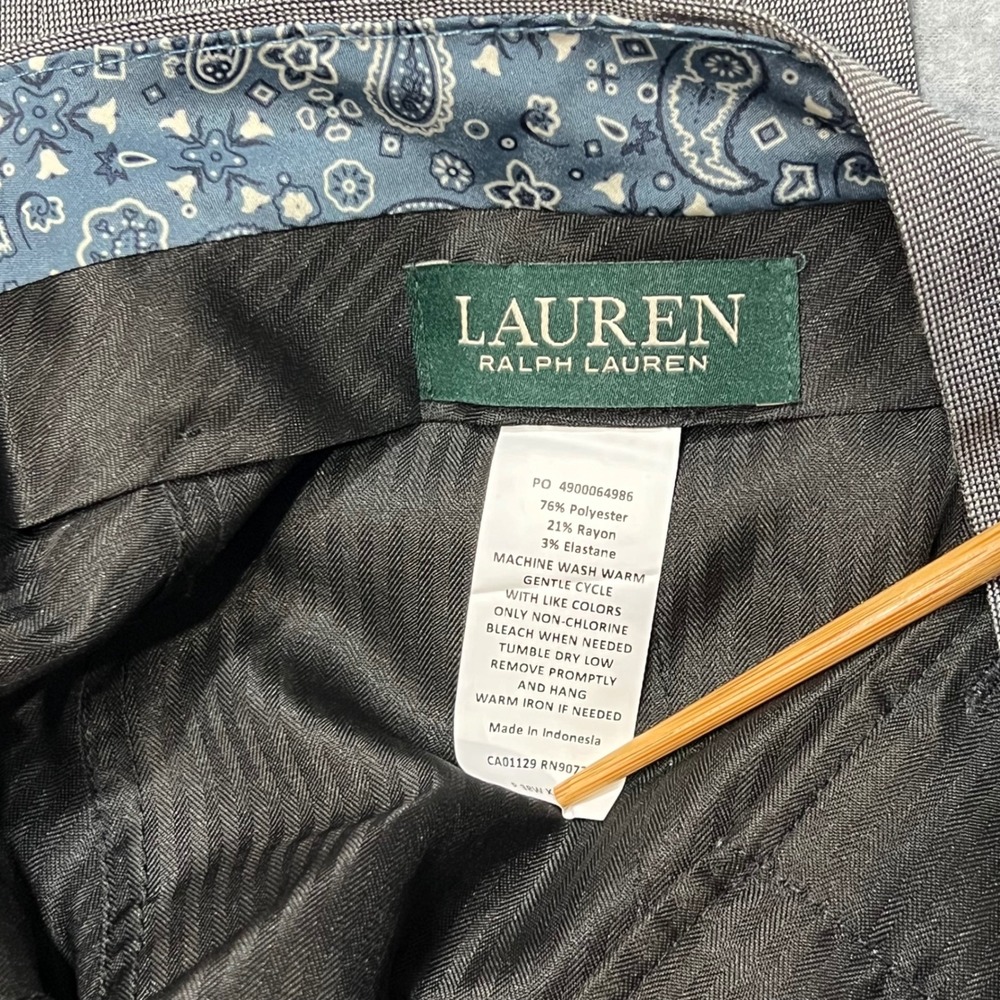 Lauren Ralph Lauren Mens Grey Flat Front Dress Pants 38W x 32L NVELPCFY0450 NEW - Picture 4 of 10